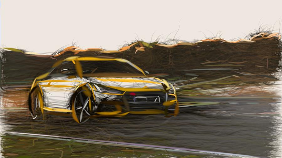 Audi TTS Coupe Drawing #8 Digital Art by CarsToon Concept