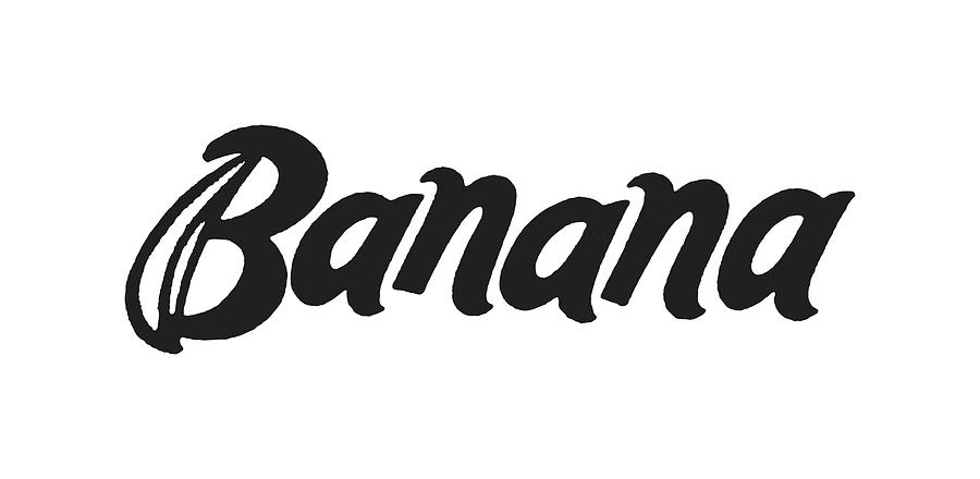 Black And White Drawing - Banana #7 by CSA Images