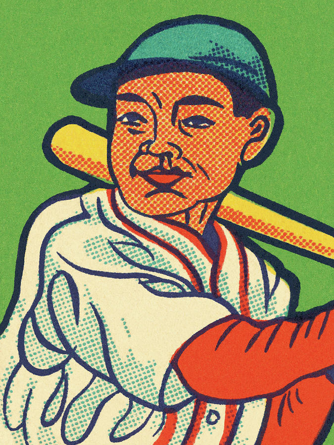 Baseball Drawing - Baseball Player #7 by CSA Images