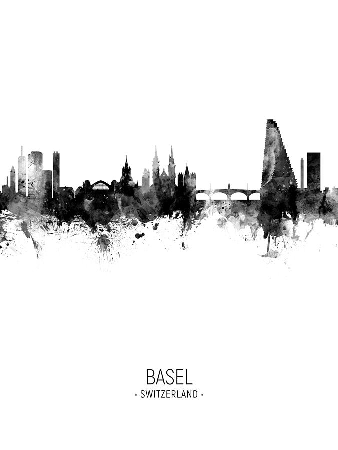 Basel Switzerland Skyline #7 Digital Art by Michael Tompsett