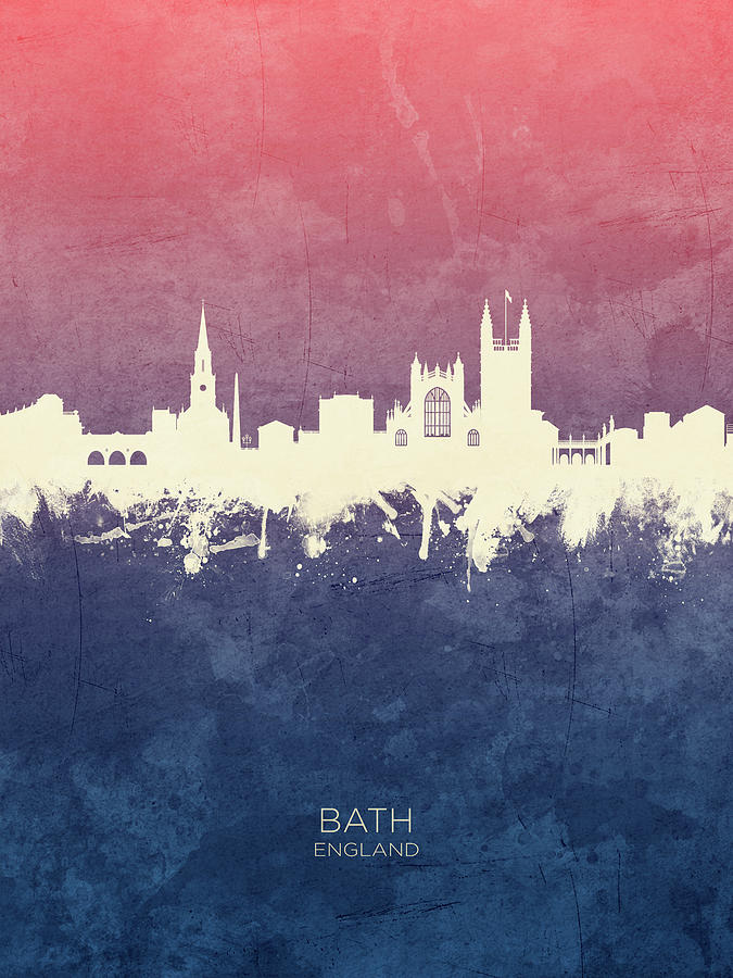 Bath England Skyline Cityscape #7 Digital Art by Michael Tompsett