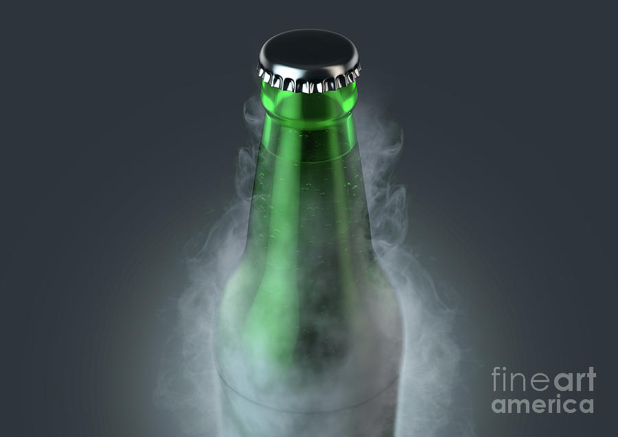 Beer Digital Art - Beer Bottle With Condensation #7 by Allan Swart