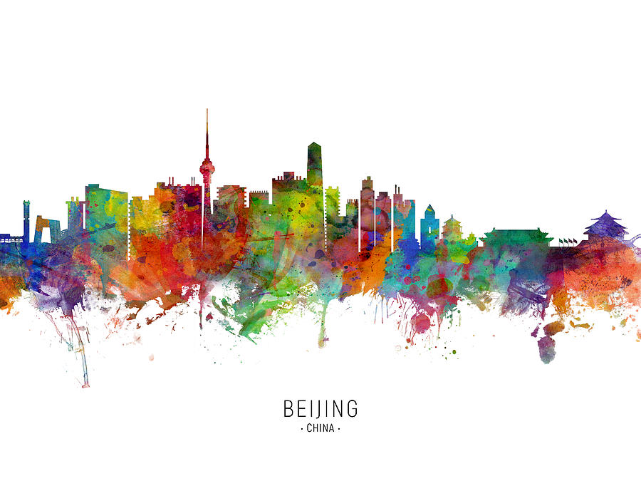 Beijing China Skyline #7 Digital Art by Michael Tompsett