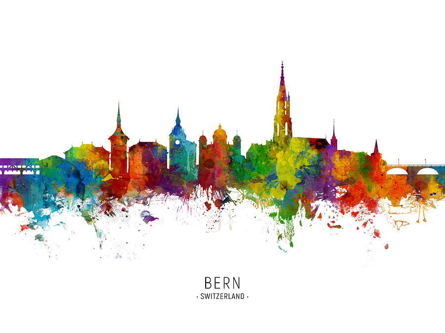 Bern Switzerland Skyline #7 Digital Art by Michael Tompsett