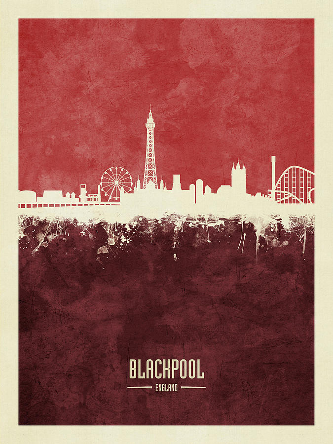 Blackpool England Skyline #7 Digital Art by Michael Tompsett