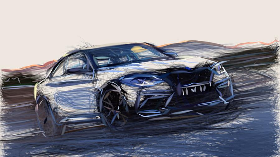 BMW M2 Drawing #8 Digital Art by CarsToon Concept