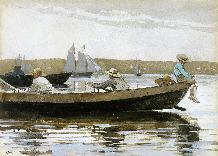 Winslow Homer Painting - Boys in a Dory. #7 by Winslow Homer