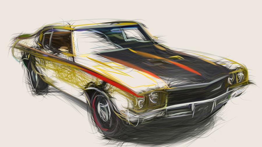 Buick GSX Draw #7 Digital Art by CarsToon Concept