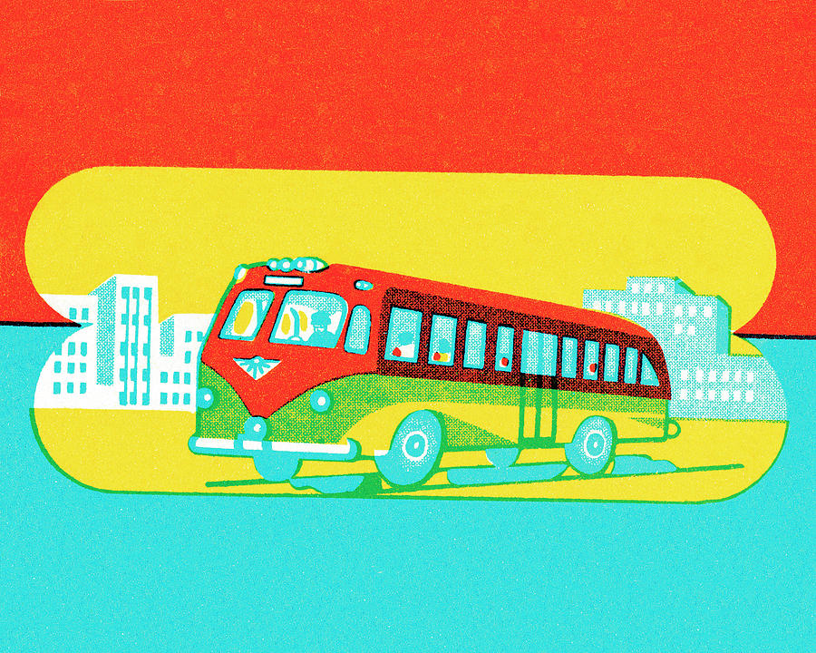 Transportation Drawing - Bus #7 by CSA Images
