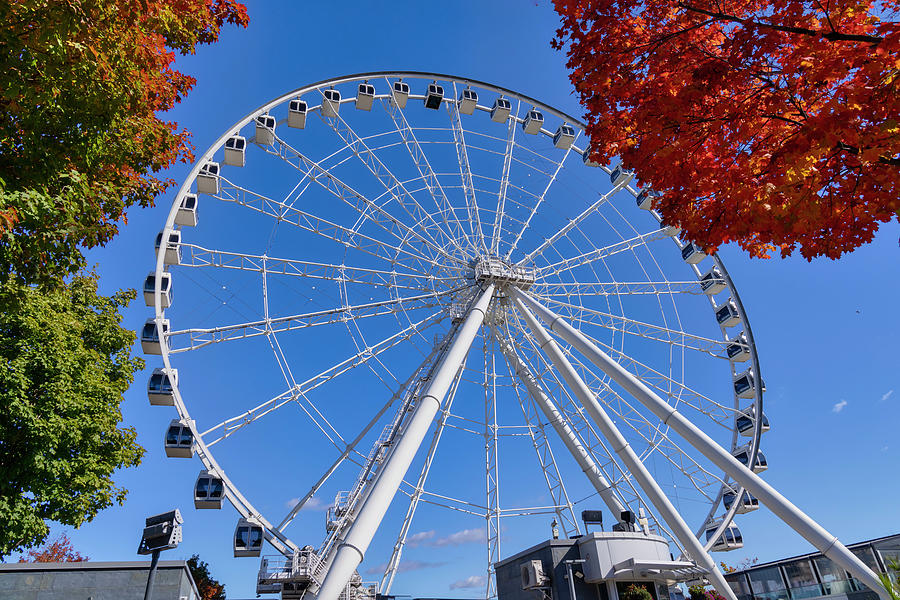 Canada, Quebec, Montreal, Old Port, Ferris Wheel #7 Digital Art by Claudia Uripos