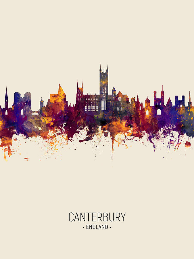 Canterbury England Skyline #7 Digital Art by Michael Tompsett