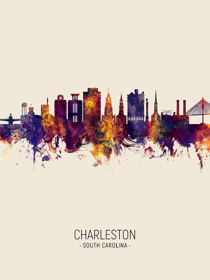 Charleston South Carolina Skyline #7 Digital Art by Michael Tompsett