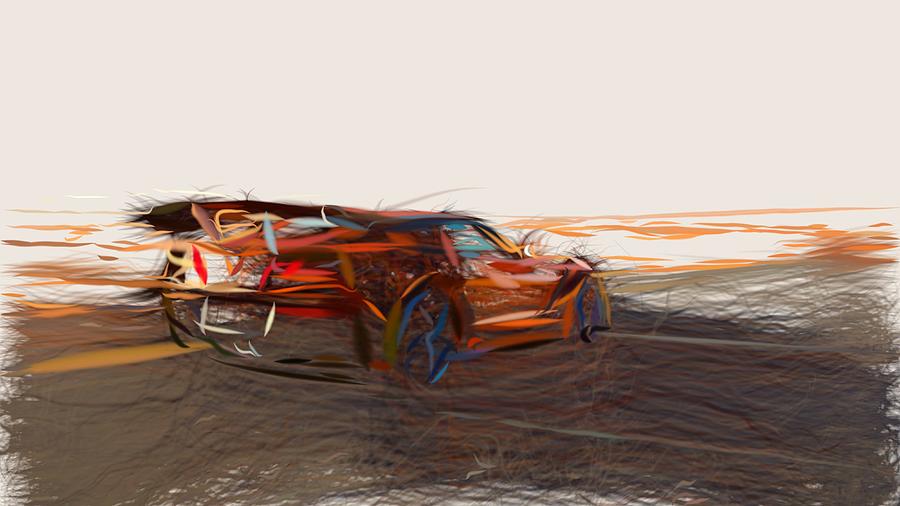 Chevrolet Corvette ZR1 Drawing #8 Digital Art by CarsToon Concept