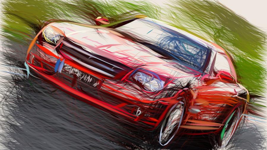 Chrysler Crossfire Draw #7 Digital Art by CarsToon Concept