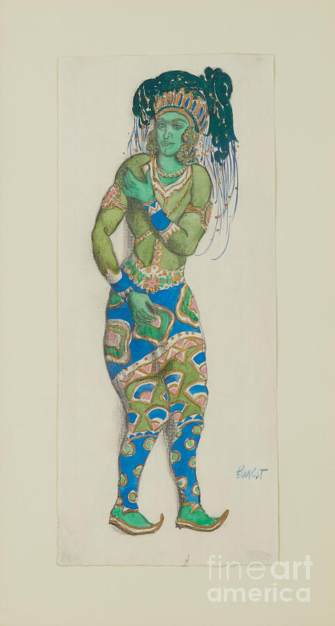 Costume Design For The Ballet Blue God #7 Drawing by Heritage Images