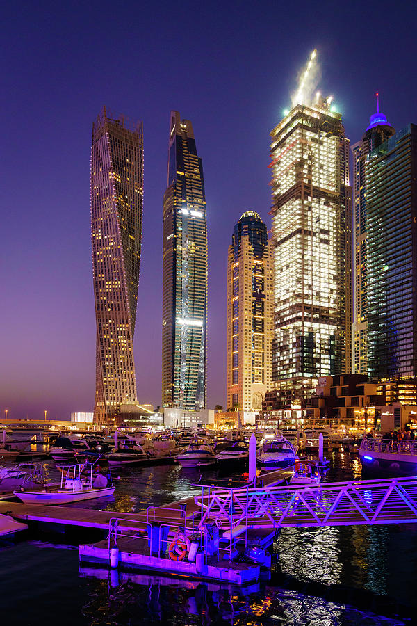 Dubai Marina At Dusk Photograph