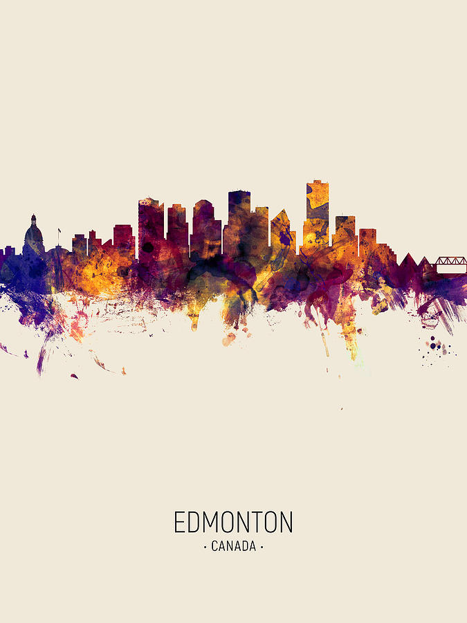 Edmonton Canada Skyline #7 Digital Art by Michael Tompsett