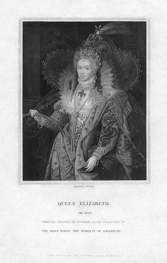 Elizabeth I, Queen Of England #7 Drawing by Print Collector