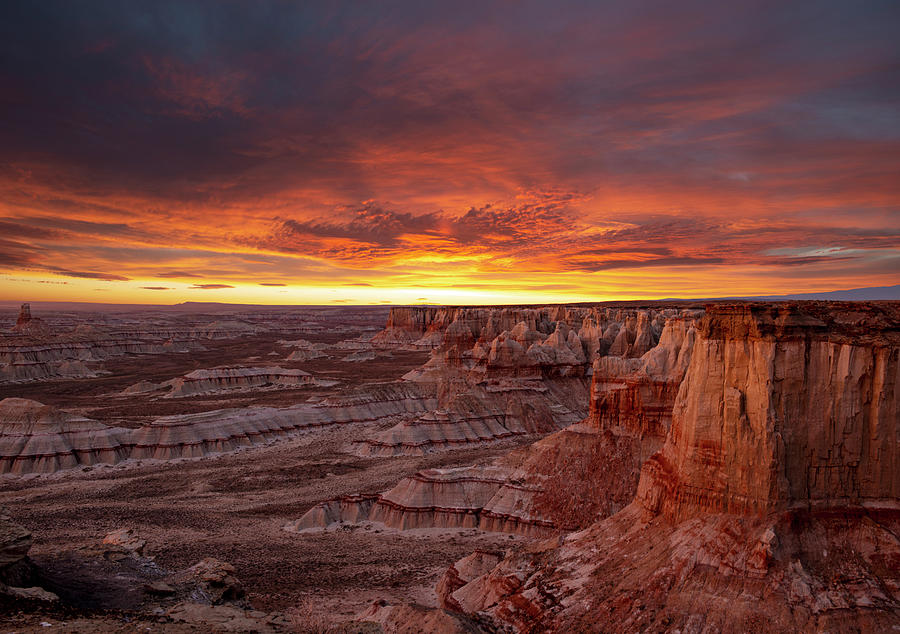 Epic Sunrise Aerial Panorama Above Massive Coal Mine Canyon On N #7 ...