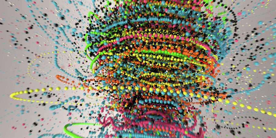 Exploding Strings Of Multi Colored Beads #7 Photograph by Ikon Images