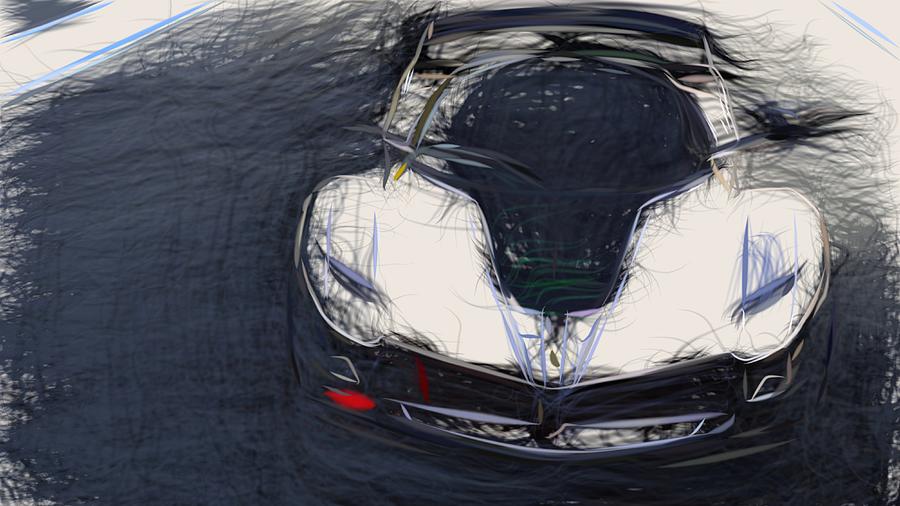 Ferrari FXX K Evo Drawing #8 Digital Art by CarsToon Concept