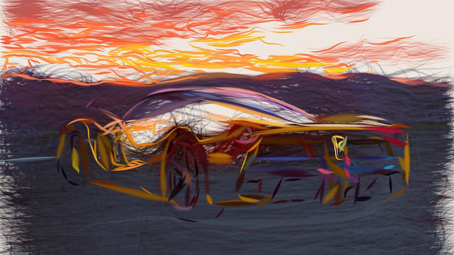 Ferrari LaFerrari Drawing Digital Art by CarsToon Concept - Fine Art ...