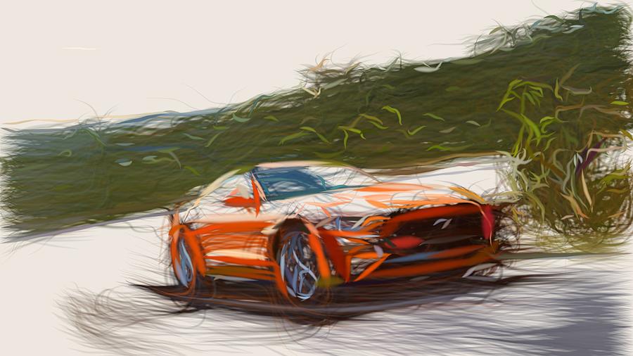 Ford Mustang GT Drawing #8 Digital Art by CarsToon Concept