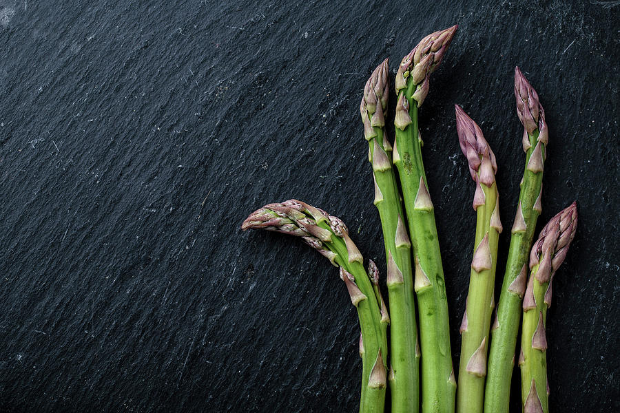 Asparagus Photograph - Fresh Green Asparagus #7 by Nailia Schwarz