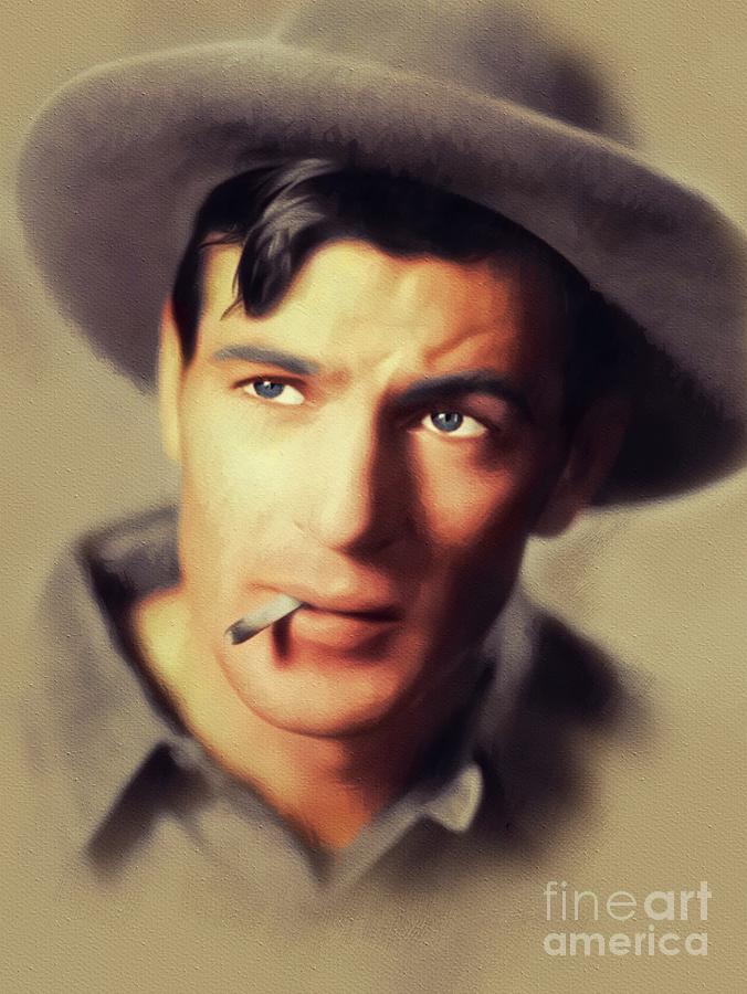 Gary Cooper, Vintage Movie Star #7 Painting by Esoterica Art Agency