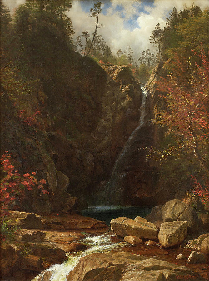 Glen Ellis Falls #7 Painting by Albert Bierstadt