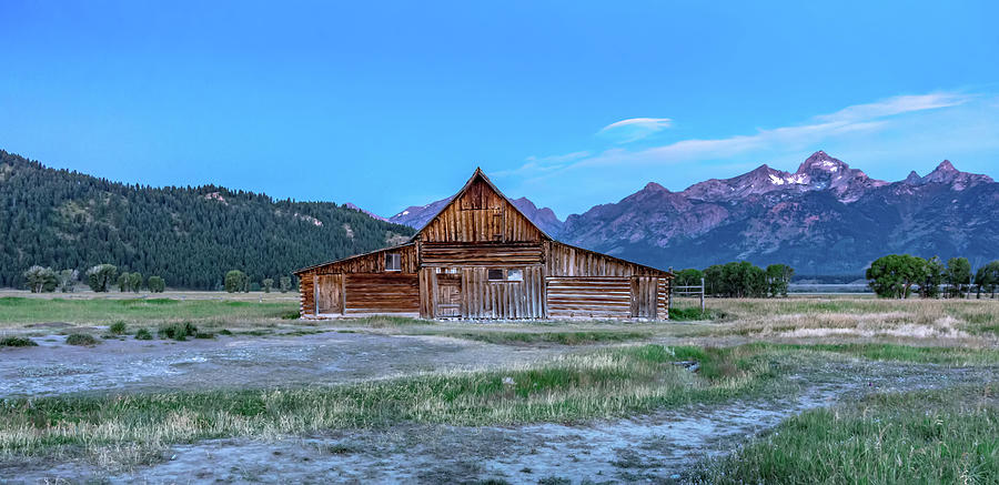 Grand Teton scenic view with abandoned barn on Mormon Row #7 Photograph by Alex Grichenko