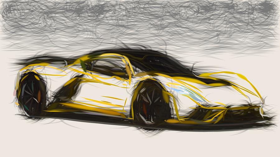Hennessey Venom F5 Drawing #8 Digital Art by CarsToon Concept
