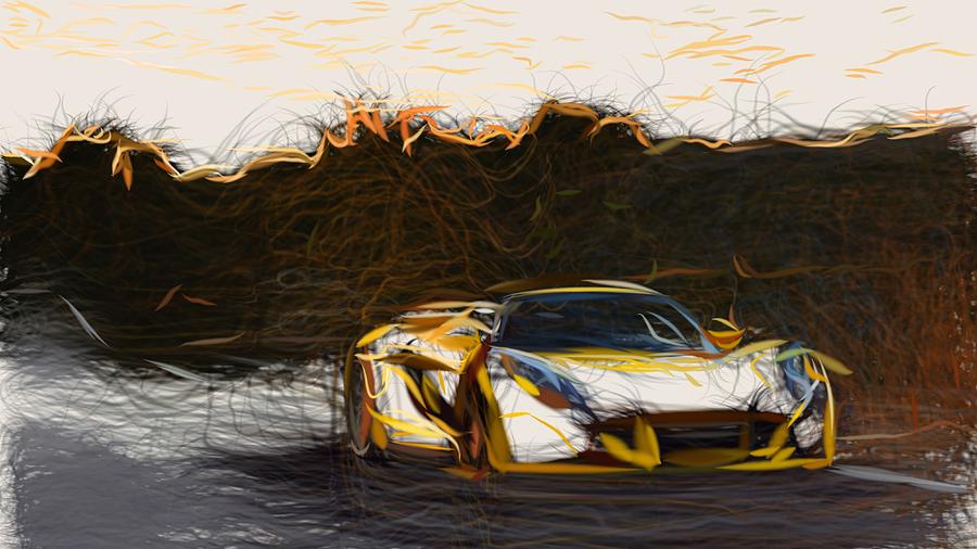 Hennessey Venom GT Draw #7 Digital Art by CarsToon Concept
