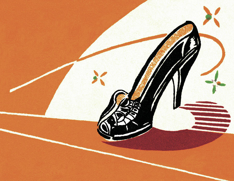 Vintage Drawing - High Heel Shoe #7 by CSA Images