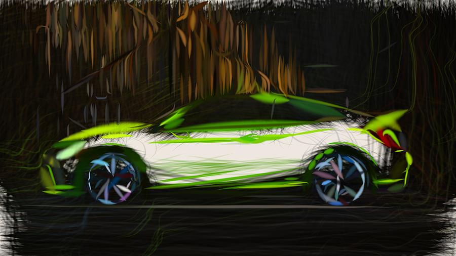 Honda Civic Draw #7 Digital Art by CarsToon Concept