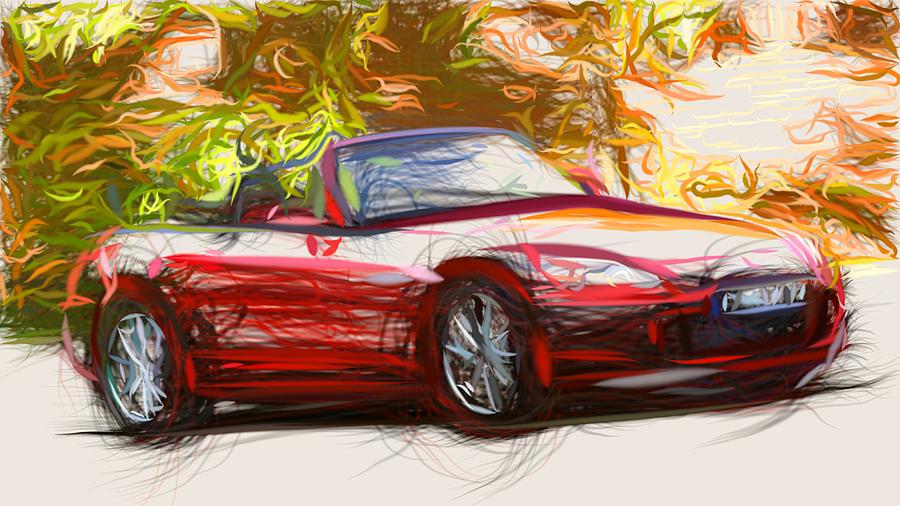 Honda S2000 Draw Digital Art by CarsToon Concept - Fine Art America