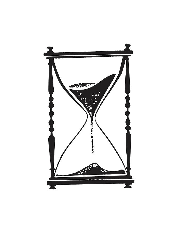 Black And White Drawing - Hourglass #7 by CSA Images