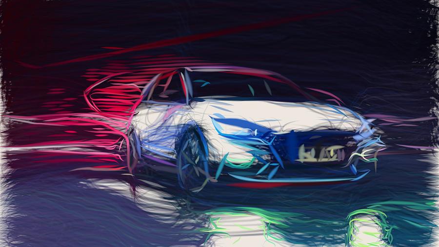 Hyundai i30 N Drawing #8 Digital Art by CarsToon Concept