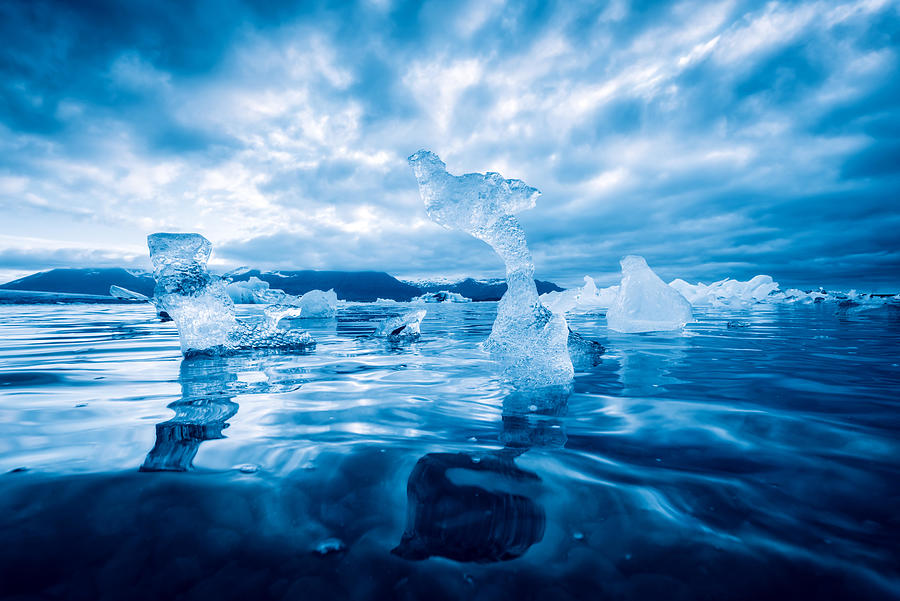 Nature Photograph - Icebergs In Jokulsarlon Glacial Lagoon #7 by Ivan Kmit
