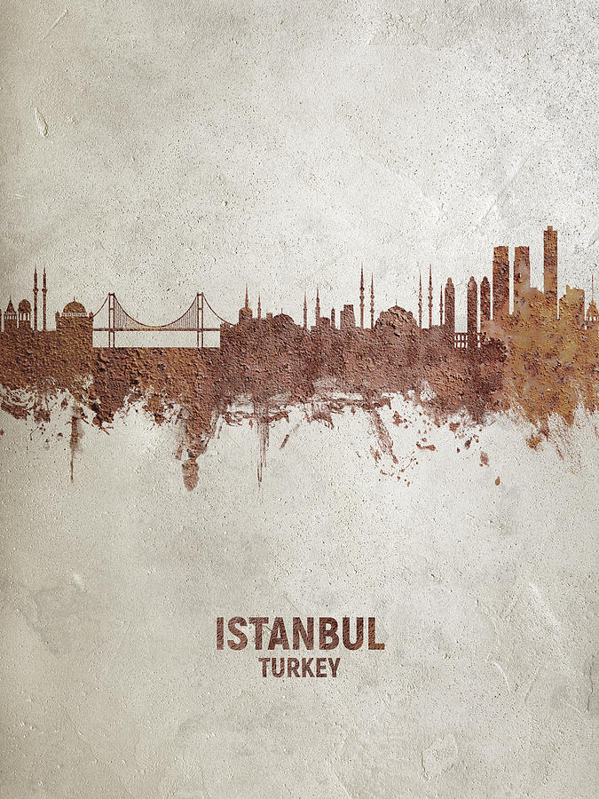 Istanbul Turkey Skyline #7 Digital Art by Michael Tompsett