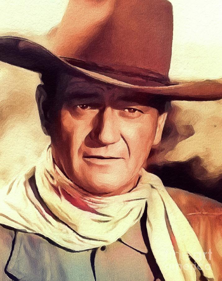 John Wayne, Vintage Movie Star Painting by John Springfield