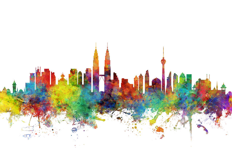 Kuala Lumpur Malaysia Skyline #7 Digital Art by Michael Tompsett