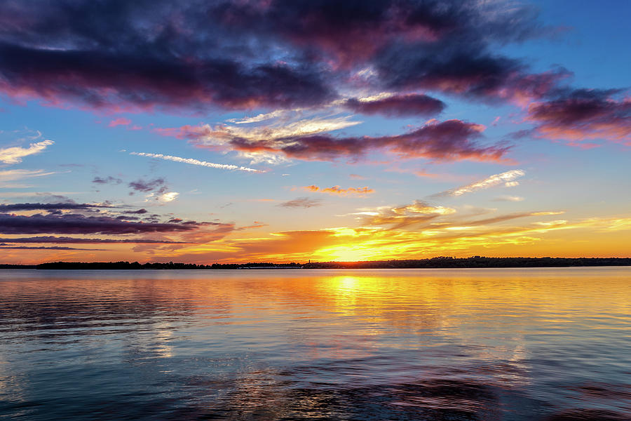 Nature Photograph - Lake sunset #7 by Doug Long