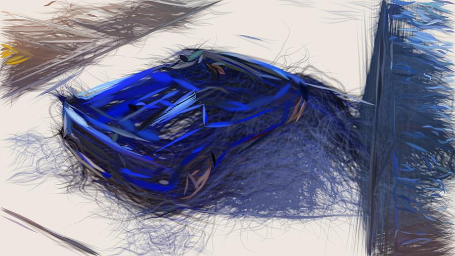 Lamborghini Huracan Performante Spyder Drawing #8 Digital Art by CarsToon Concept