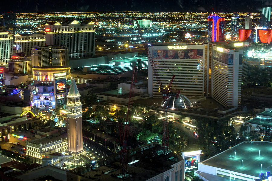 Las Vegas Nevada Strip And Surroundings At Night #7 Photograph by Alex Grichenko