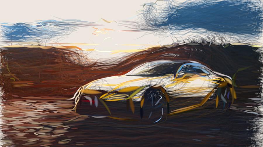 Lexus LC 500 Drawing #7 Digital Art by CarsToon Concept