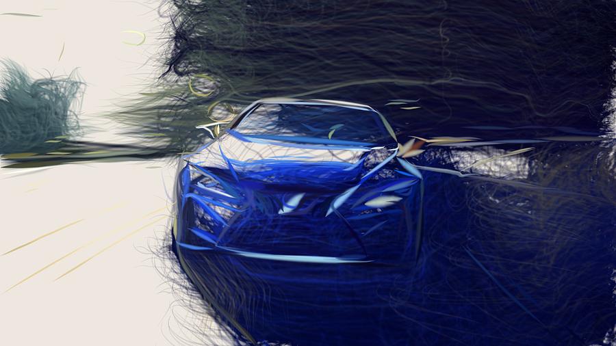 Lexus LC 500h Drawing #7 Digital Art by CarsToon Concept