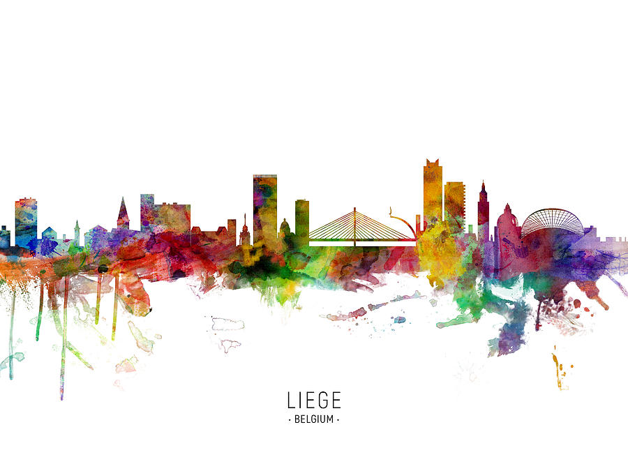 Liege Belgium Skyline #7 Digital Art by Michael Tompsett
