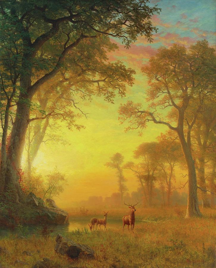Light in the Forest  Painting by Albert Bierstadt