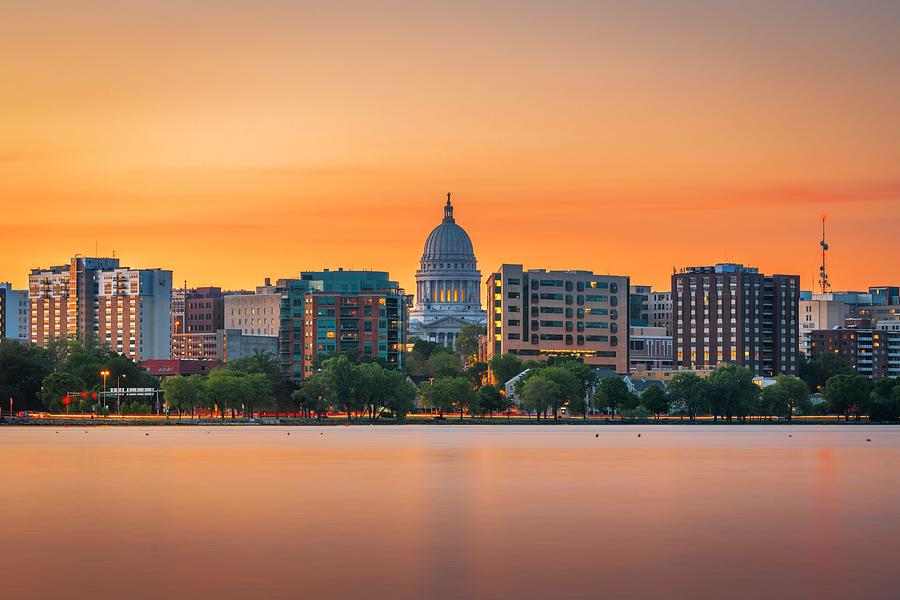 Madison Photograph - Madison, Wisconsin, Usa Downtown #7 by Sean Pavone
